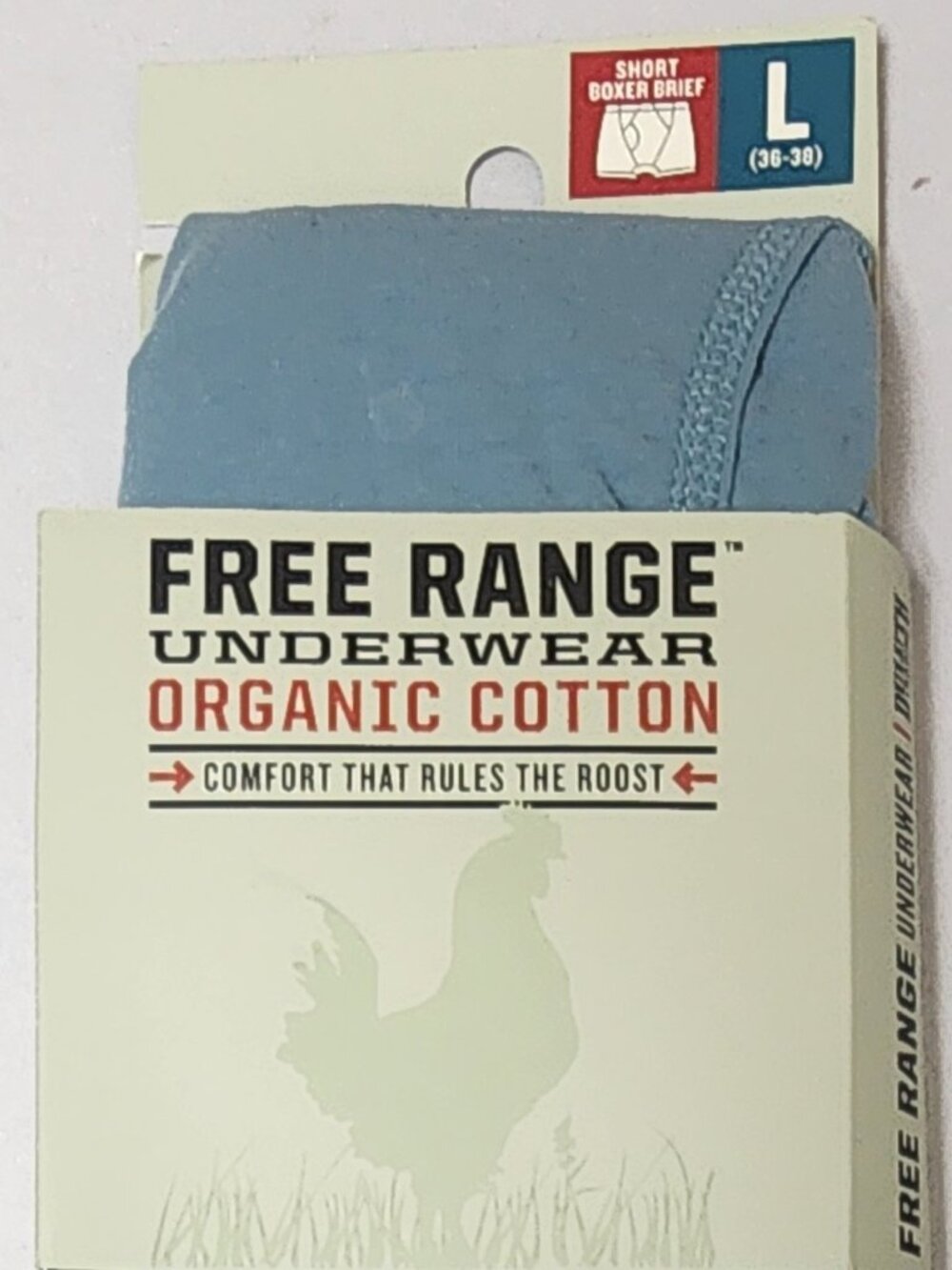 Duluth Trading Men's Free Range Organic Cotton Short Boxer Briefs - Blue - Large